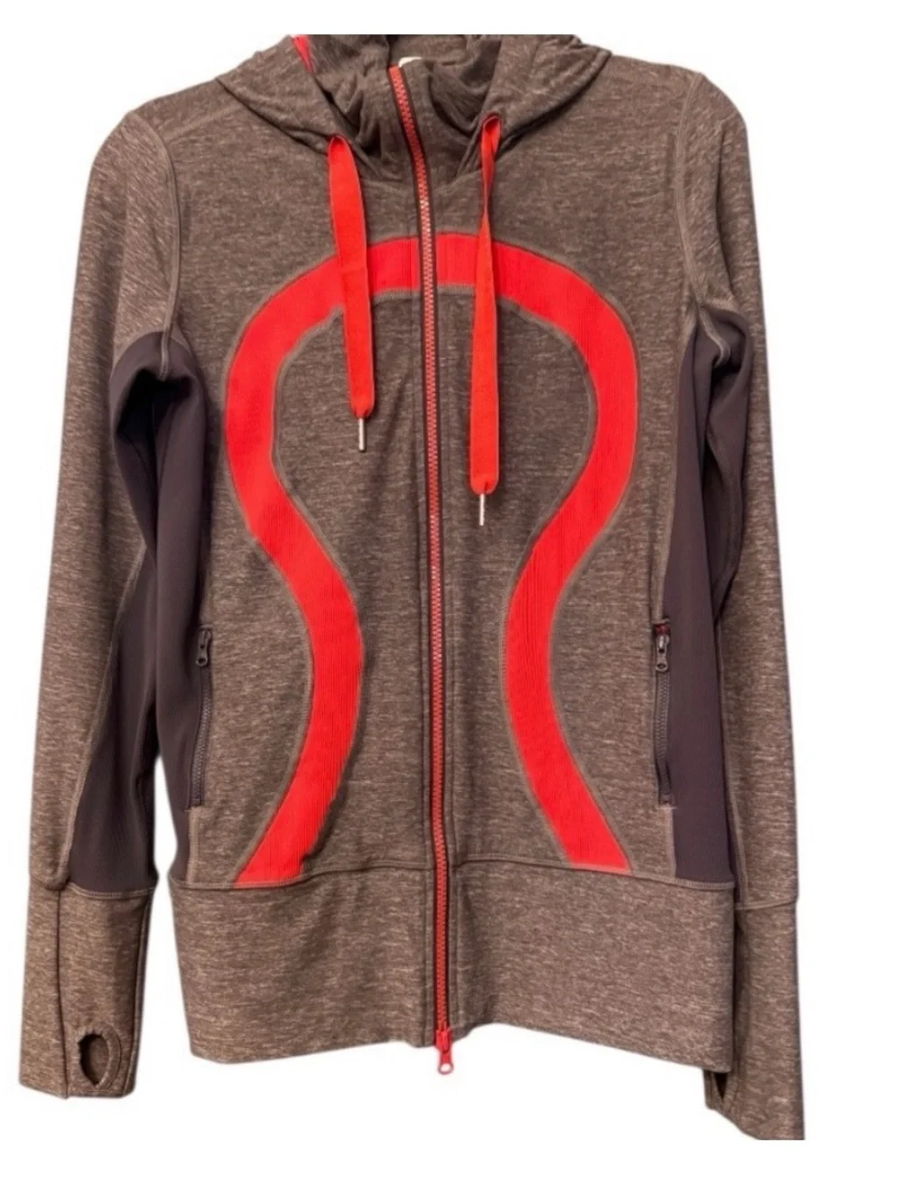 lululemon In Stride Full-Zip Jacket with orange logo Size 8 (stock pic)